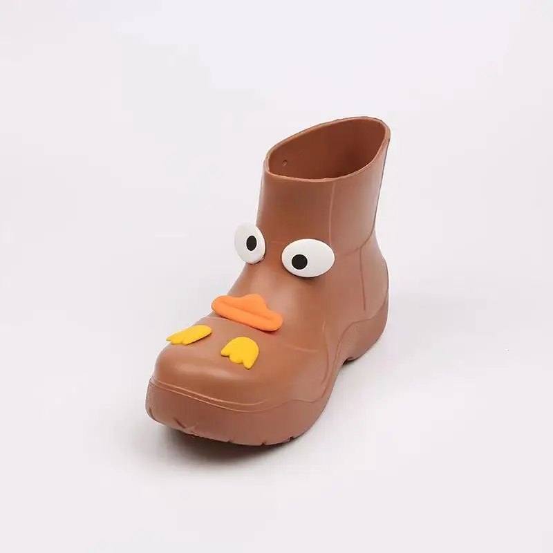 Women's Spring Autumn Rain Shoes Soft Bottom Non Slip Were Resistant High Top Cover Foot Cartoon Rain Shoes Working Shoes