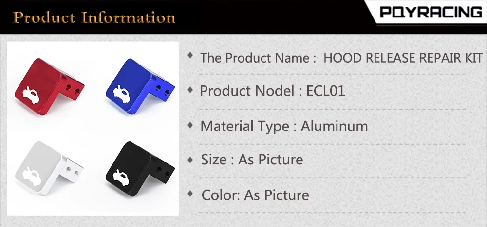 Auto Haube Release Latch Griff Reparatur Kit Auto Zubehör Motor Cover Lock Für Honda Civic 1996-2011 PQY-ECL01 – Detail 1