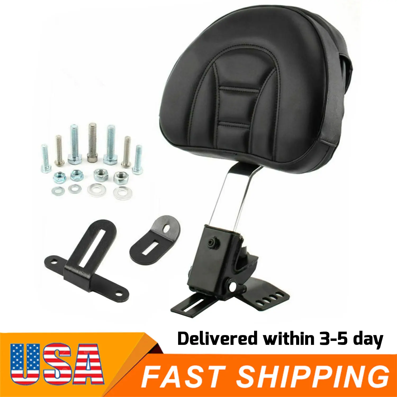 

Adjustable Plug In Driver Backrest Pad for Harley Touring Motorcycle 97-22 One-Piece Slotted Seats