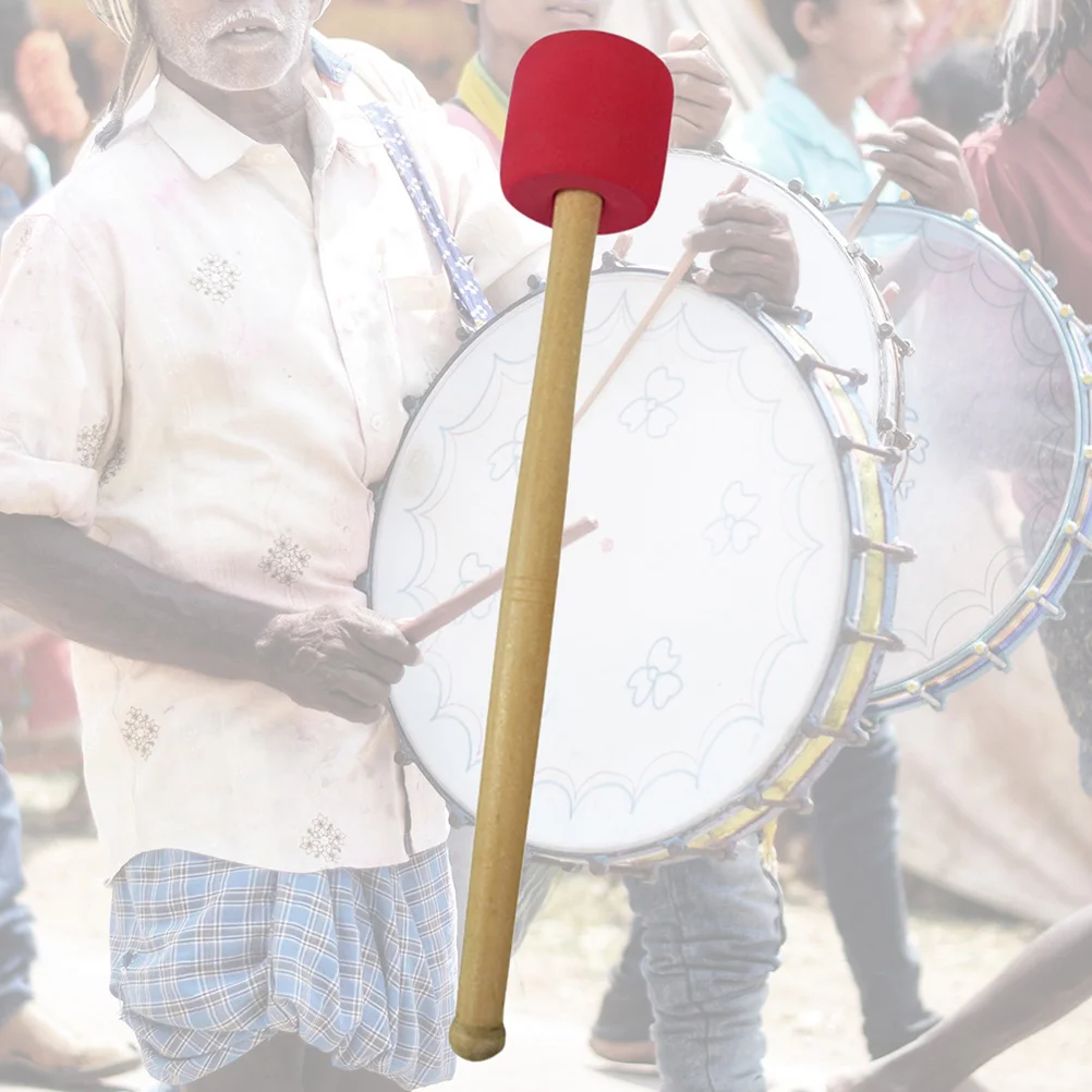 

Snare Drum Sticks Drumstick for Bass with Wood Handle Accessories Big Hammer Supplies Red