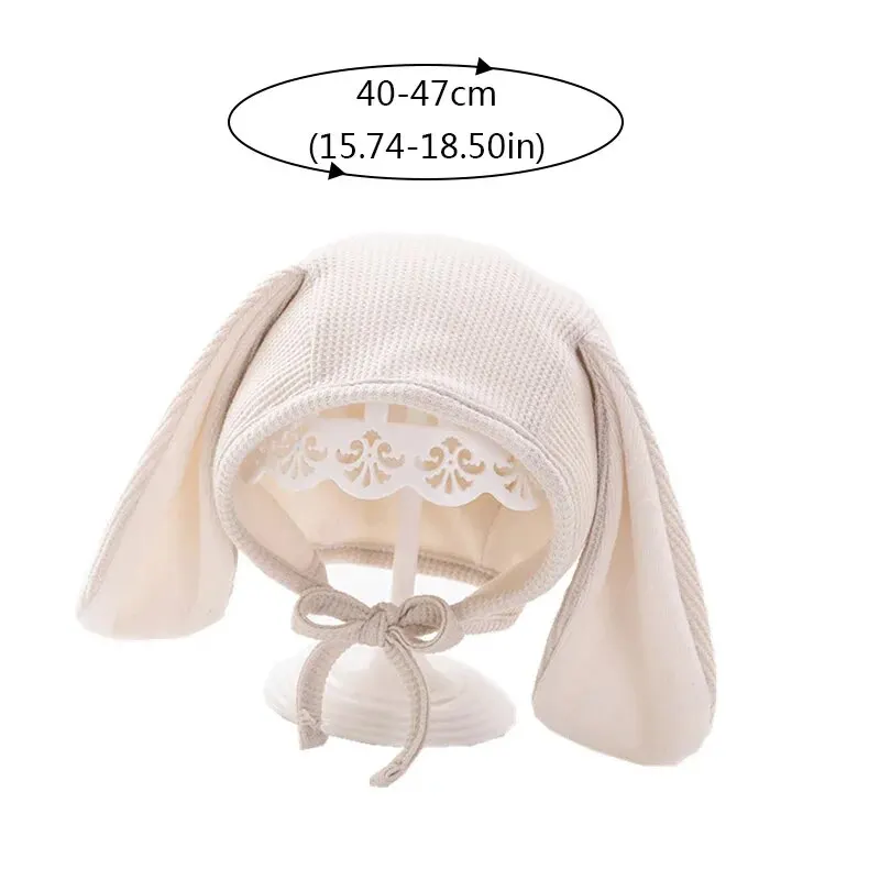 Niedliche Hase Baby Hut Cartoon Kaninchen warme Gehörschutz Säuglings mütze für Jungen Mädchen einfarbig weiche Kleinkind Ohr klappe Hut Motorhaube – Detail 8
