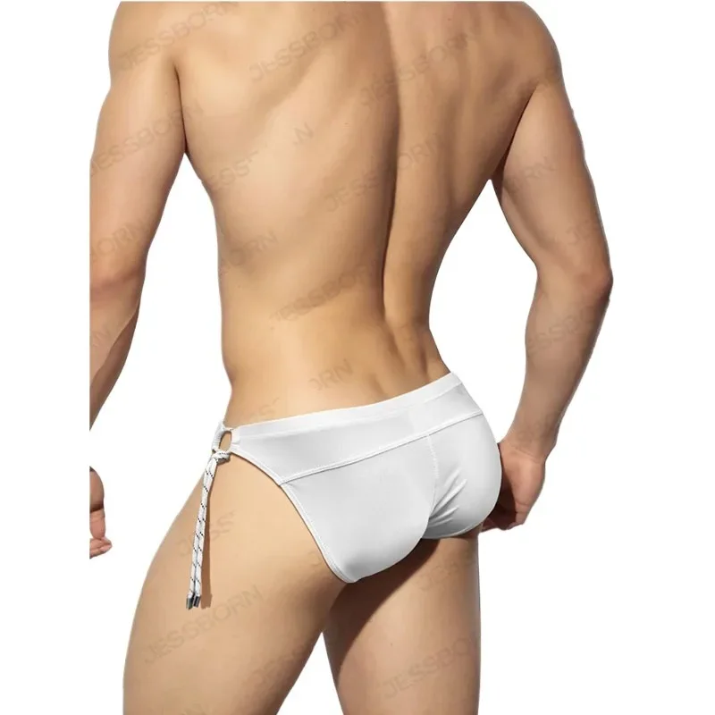 Men Swim Briefs Sexy Low Waist Swimming Trunks Side Opening Tie Swimwear Padded Push-up Swimsuits Quick Dry Surfing Beach Shorts swim trunks swim shorts men swimsuit