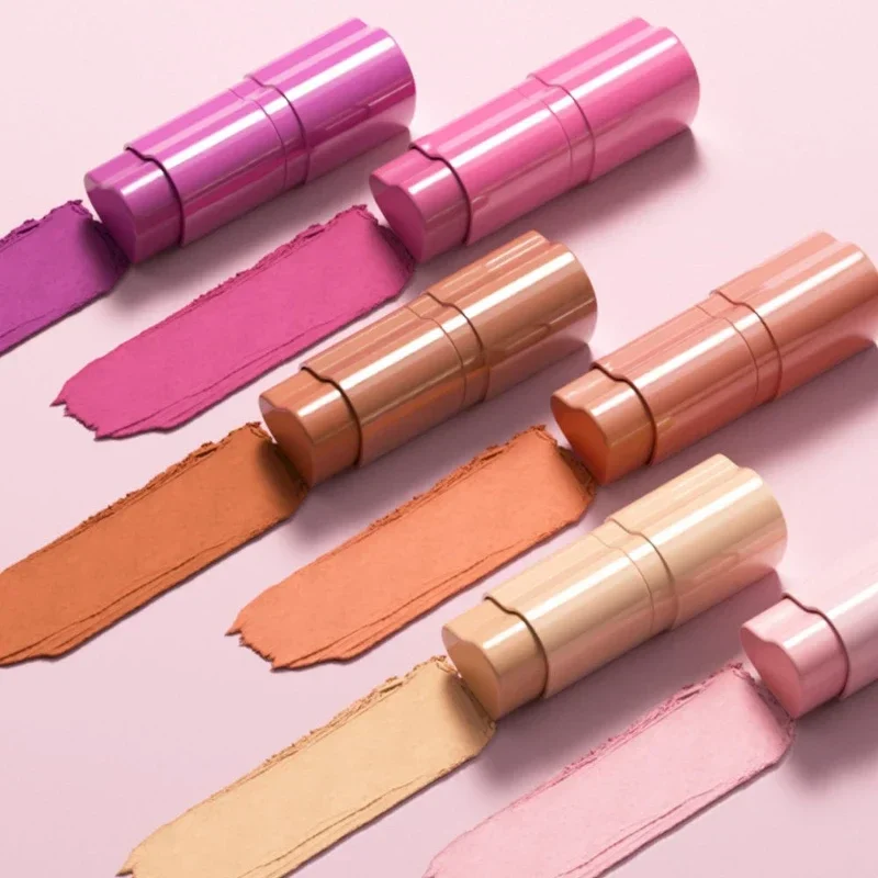 Functional Blush Stick Waterproof Easy Color Face Rouge Blusher Cream Lasting High Color Rendering Brightening Skin Tone Make Up 6