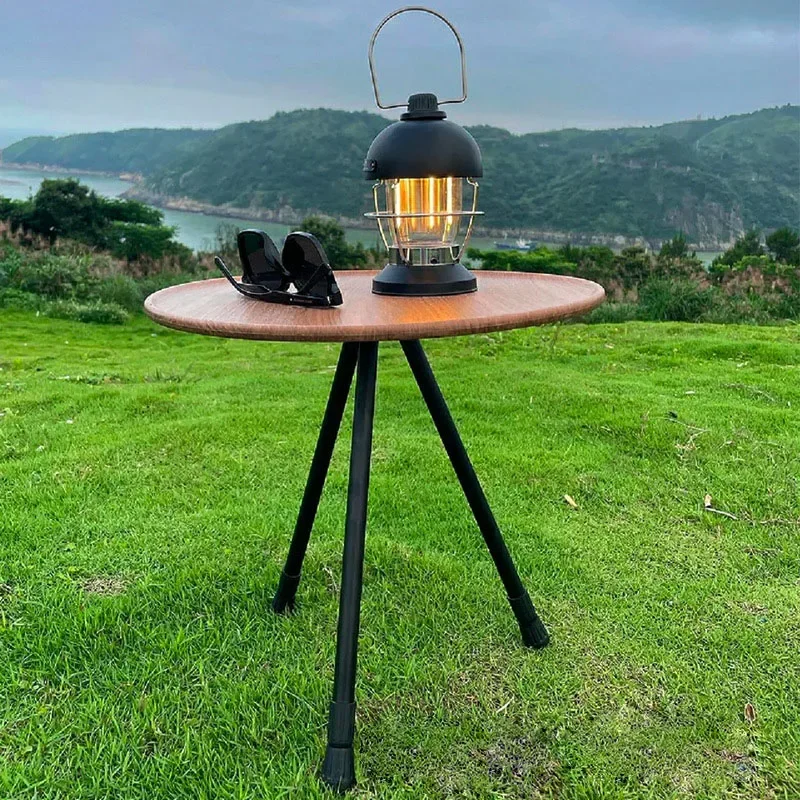 

Camping Round Table Outdoor Tourist Portable Folding Lightweight Aluminum Alloy Tripod Lifting Simple Tea Table Picnic Gadgets