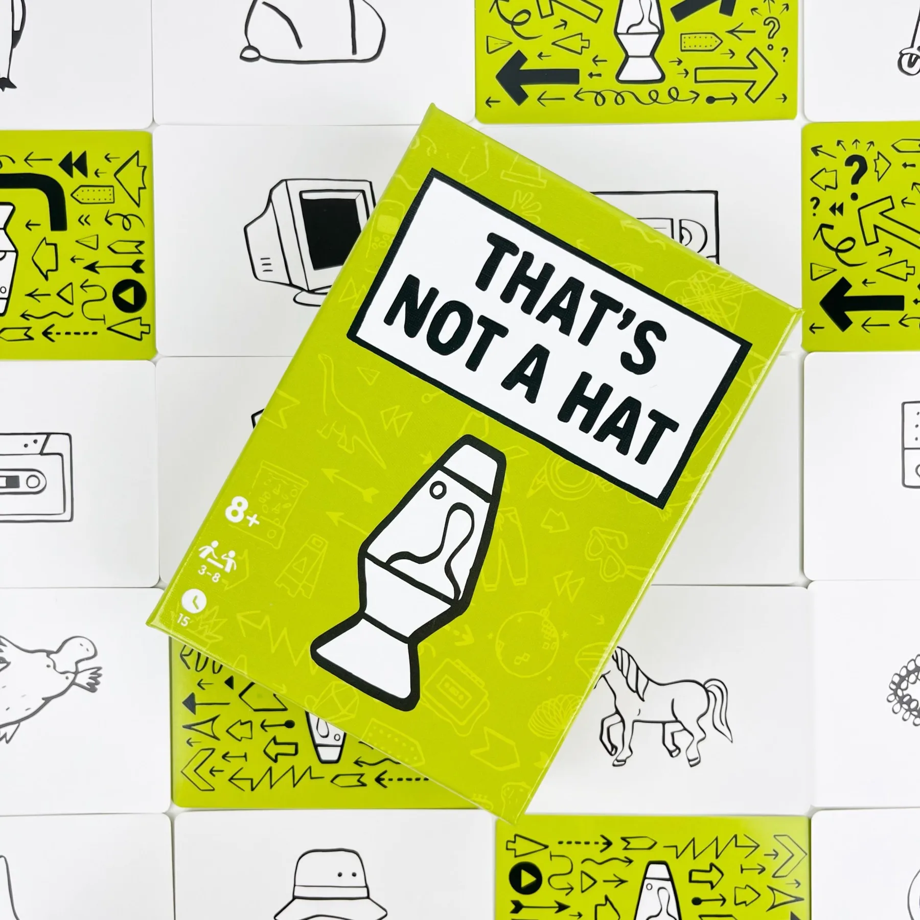 Questo non è un cappello Gioco da tavolo Happy Party Set di giochi con carta base ed estesa per 3-8 giocatori di tutte le età: divertimento Bluffing & Memory - immagine 4