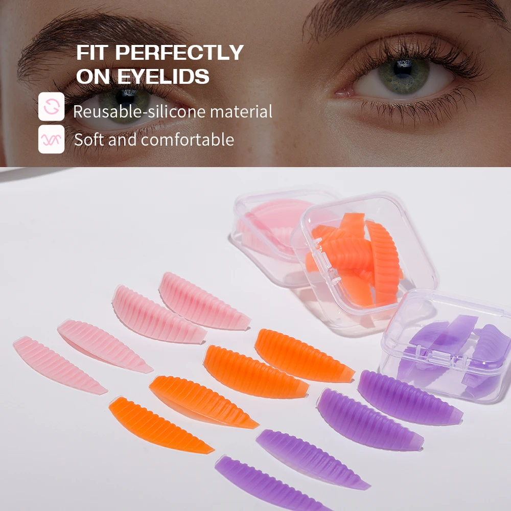8개/4가지 사이즈 속눈썹 리프트 로드, 속눈썹 컬링 및 리프팅용 패드, 속눈썹 펌 라미네이션용 실리콘 로드