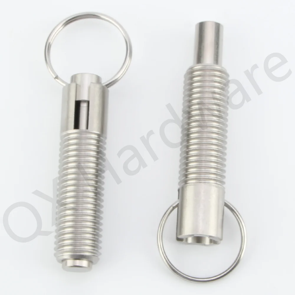 QX234 Factory Supply Hand Retractable Pull Pin Spring Plunger Index Bolt Stainless/Carbon Steel Indexing Plunger With Ring