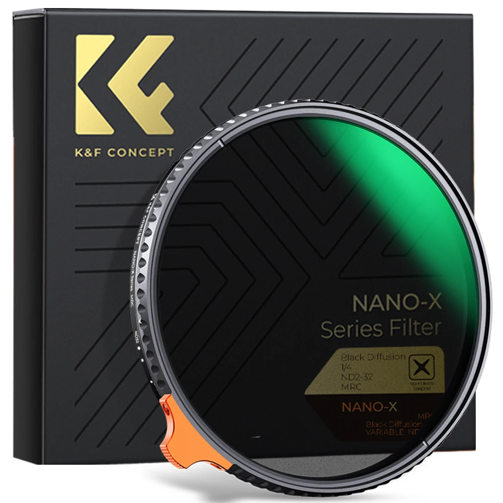 K&F CONCEPT ND2-32 1/4 Black Mist Diffusion Camera Filter lens Variable 2 in 1 ND Filters Video 49mm 52mm 58mm 62mm 67mm 77mm