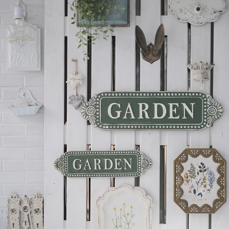 Outdoor Vintage Wall Art Decoration Wood Carving 3D Creative Garden Name Plate Wall Hangings Garden Decorations Beautiful Cute garden ornaments