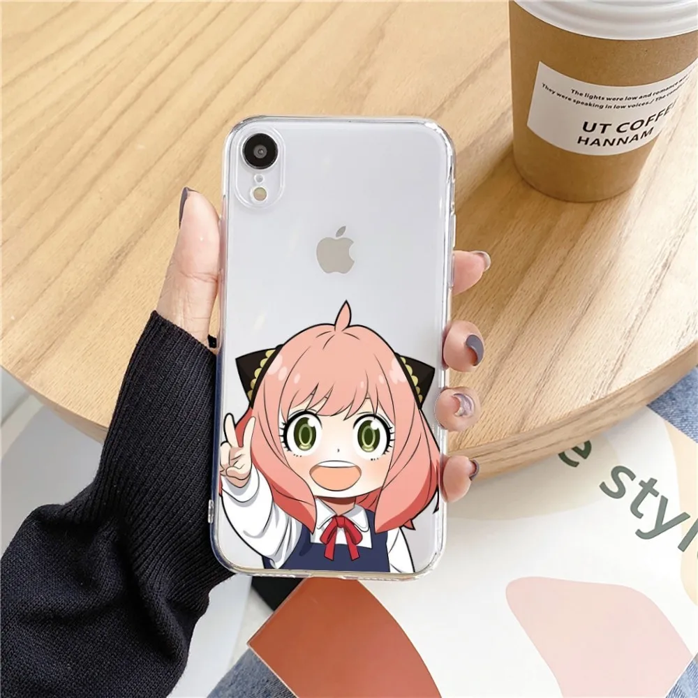 thumbnail image 1 of Funda de teléfono Anime Spy X Family Anya para Iphone 15 11 13 14 Pro Max 7 8 Plus Xr Xs Max Se2020 12mini cubierta transparente, 1 of 4