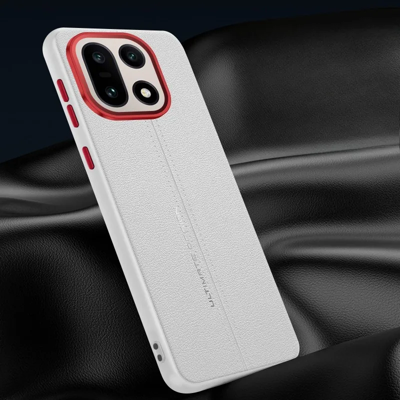 ELVEV Light Luxury Line Pattern PU Leather Full Protection Phone Case