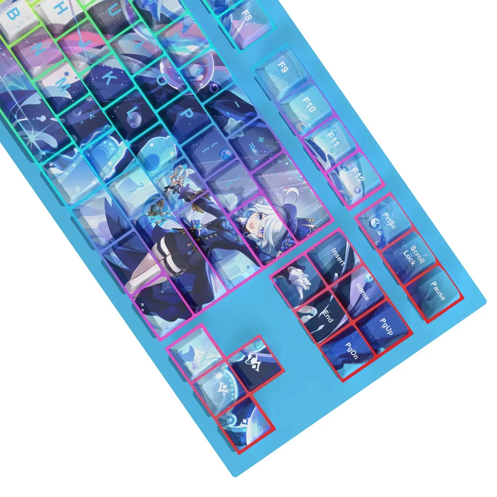 Genshin Impacto Caps Teclado Mecânico Keycap Anime Cartoon Furina Papel Cherry Keycaps Perfil Personalidade 125 Chaves - Imagem 6