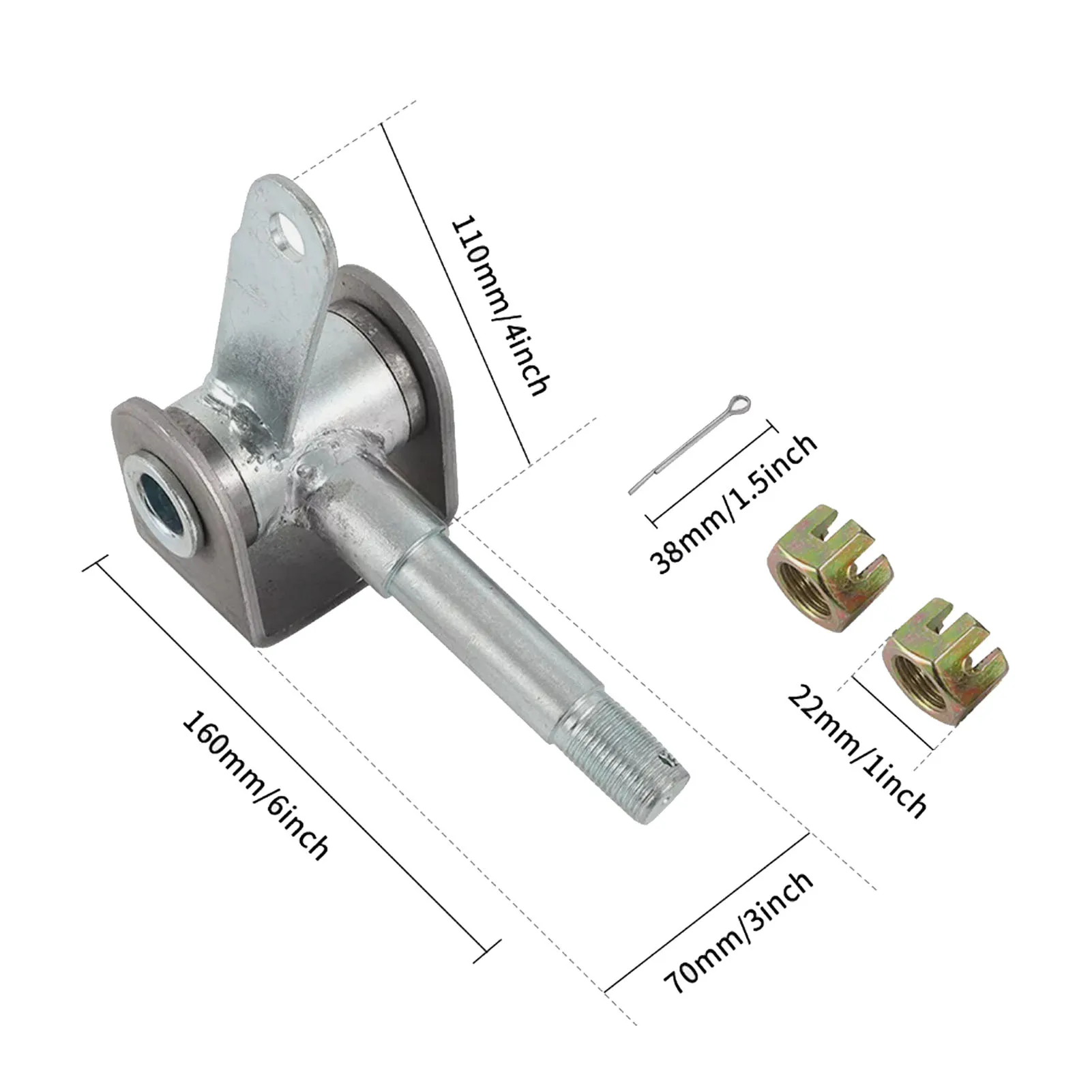 Universal Compatibility Go Kart ATV Front Steering Spindle Kit, Reliable & Durable Metal Construction for Various Models