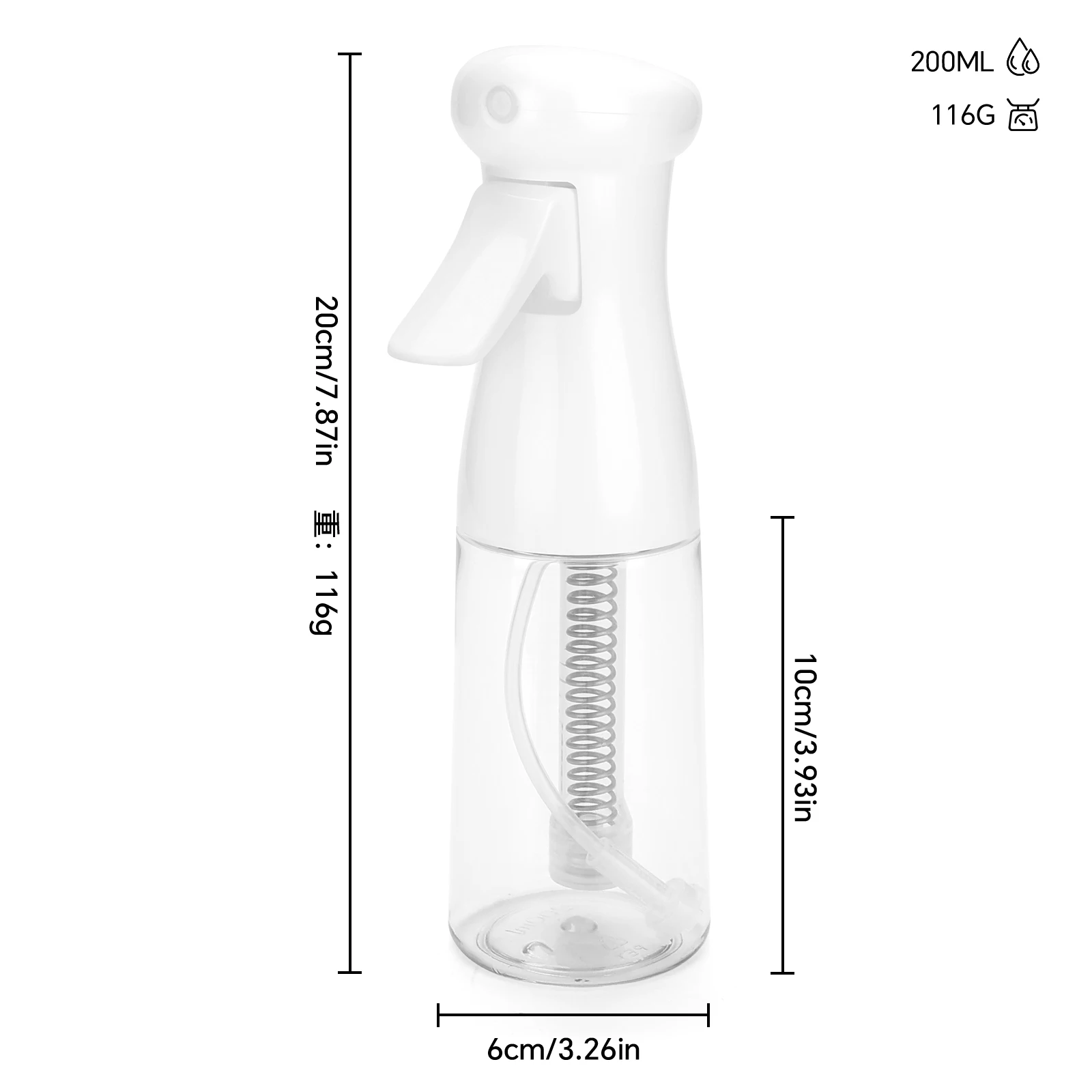 Continuous Mist Refillable Hair Spray Bottle - 300/200ml Capacity