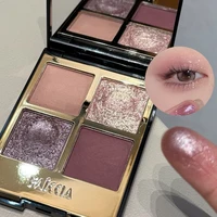 Four-color Eyeshadow Palette Sparkling Pink Brown Earth Color Smoked Eye Shadow Palette Matte Glitter Eyeshadow Shiny Eye Makeup 1