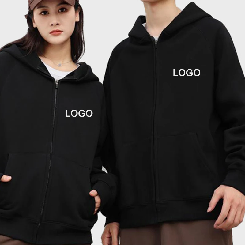 Customized Printed Zipper Hoodies Men Fashion Long Sleeve Zipper Up Sweatshirts Women Casual Personality Hoody Pullover Sudadera