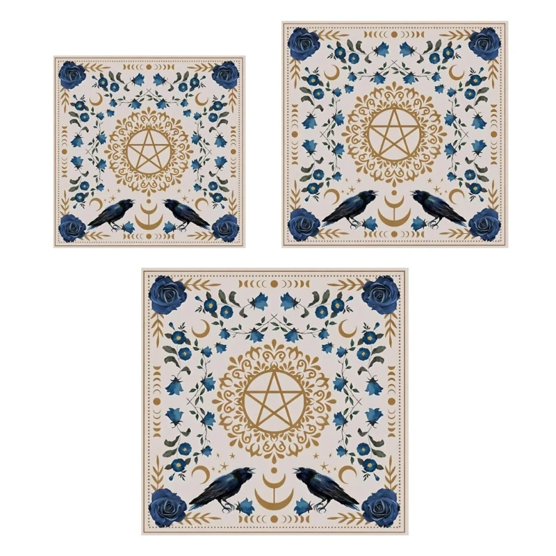 

Astrology Tarots Table Altar Cloth Metaphysical Board Game Mat Pendulum Divinations Altar Tablecloth Board Game Card Pad E56D