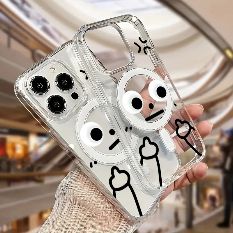 Transparent Magnetic Phone Case with Matchstick Design - Clear and Stylish Protection