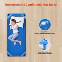 VEVOR Lit de sieste empilable pour enfant, 4 pcs, lit de couchage portable pour tout-petits, 130 x 57 cm, lit de garderie pour enfants, pour salle de classe préscolaire, pour dormir, se reposer, bleu 4