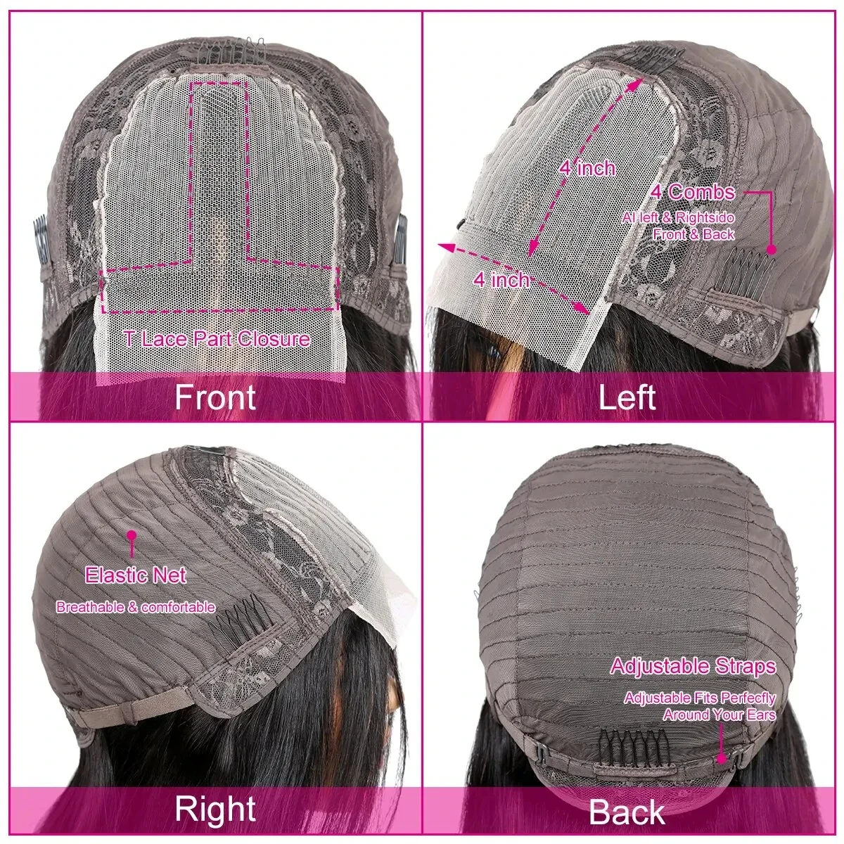 180 Density Glueless 4x4x1 T Part Lace Front Wig Straight Lace Wigs For Women Preplucked Brazilian Cheap Wigs On Sale Clearance