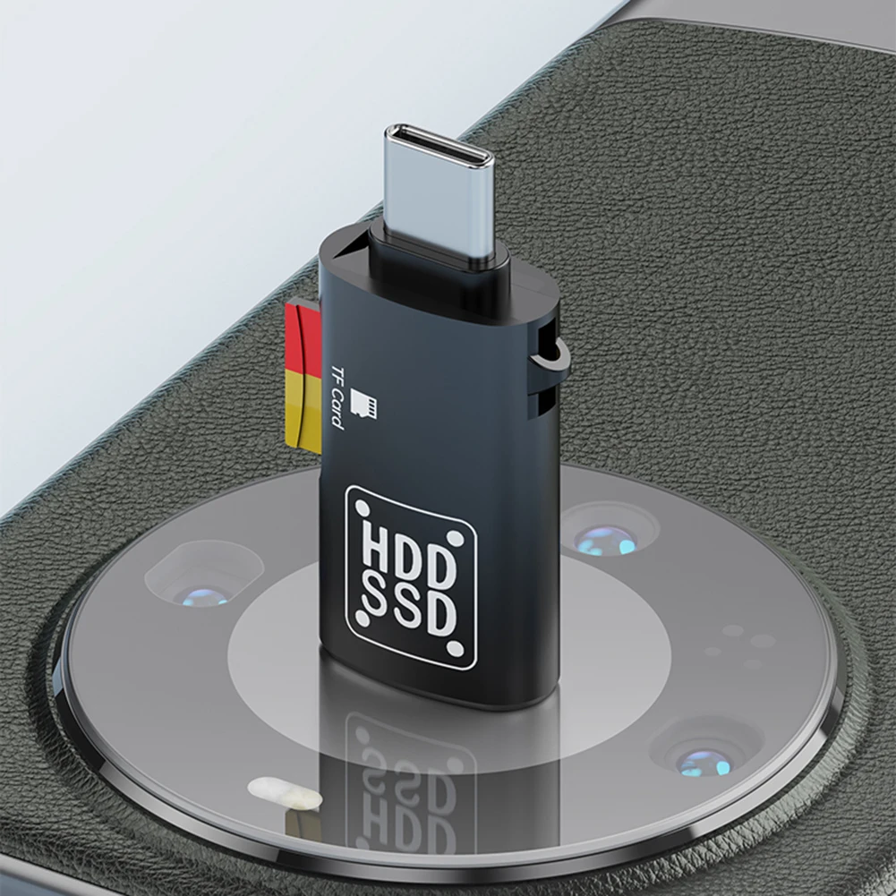 투인원 C타입-USB 3.0 TF 카드 리더, OTG C타입-USB 암 + TF 콤보 어댑터, 휴대폰 카드 리더, PC 노트북 액세서리