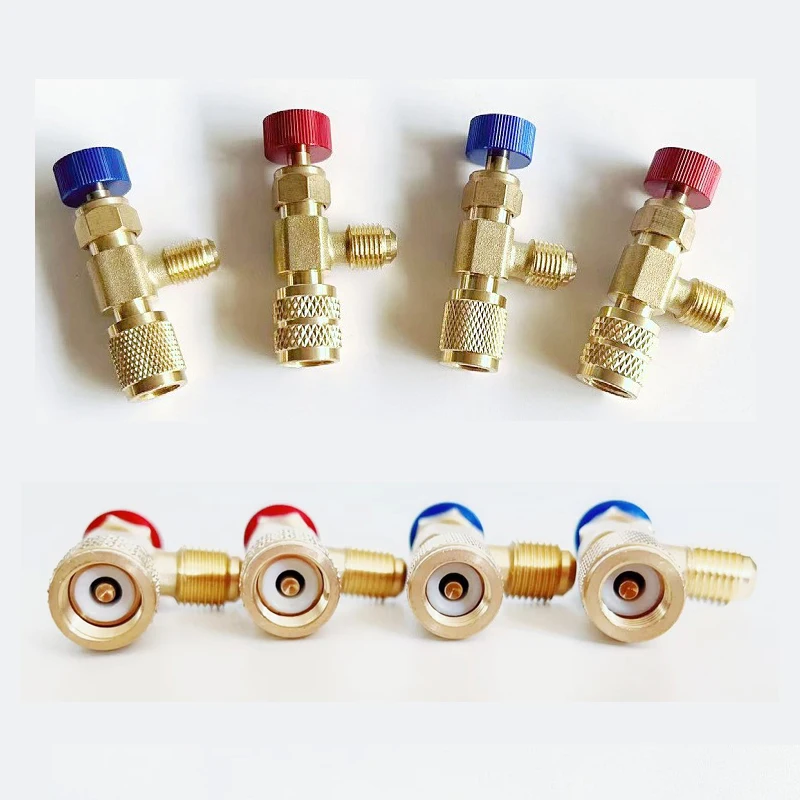 4 Soupapes De Sécurité Avec Connecteur Rapide Pour Climatiseurs – Compatibles R22 R32 R410
