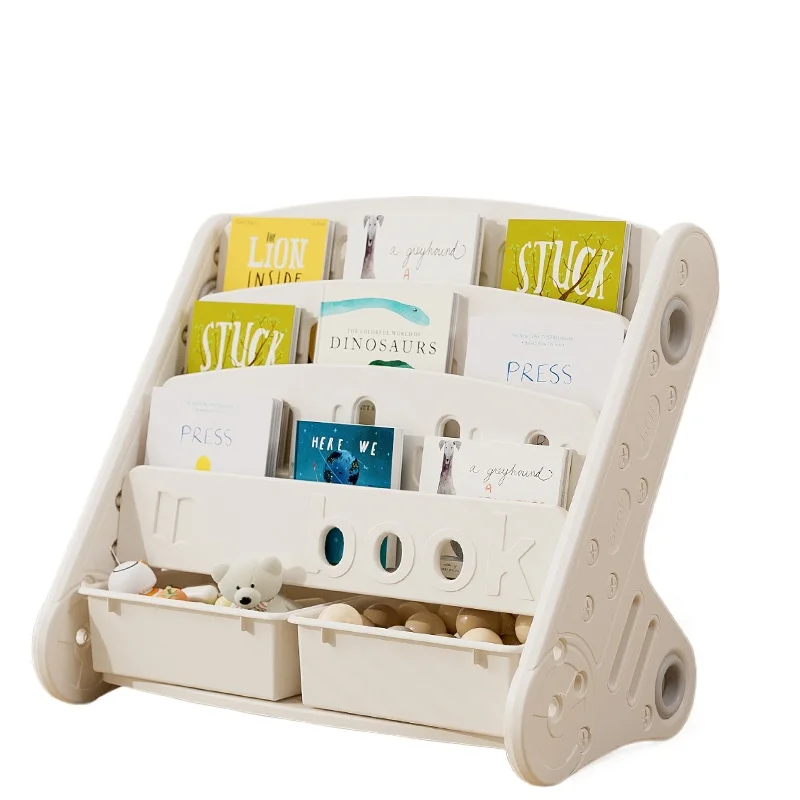 Children's bookshelf toy storage cabinet baby picture book storage rack reading area floor-standing rack