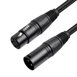 Premium Shielded XLR Audio Cable for Microphones & Mixers (1m, 3m, 5m Options) (Black)