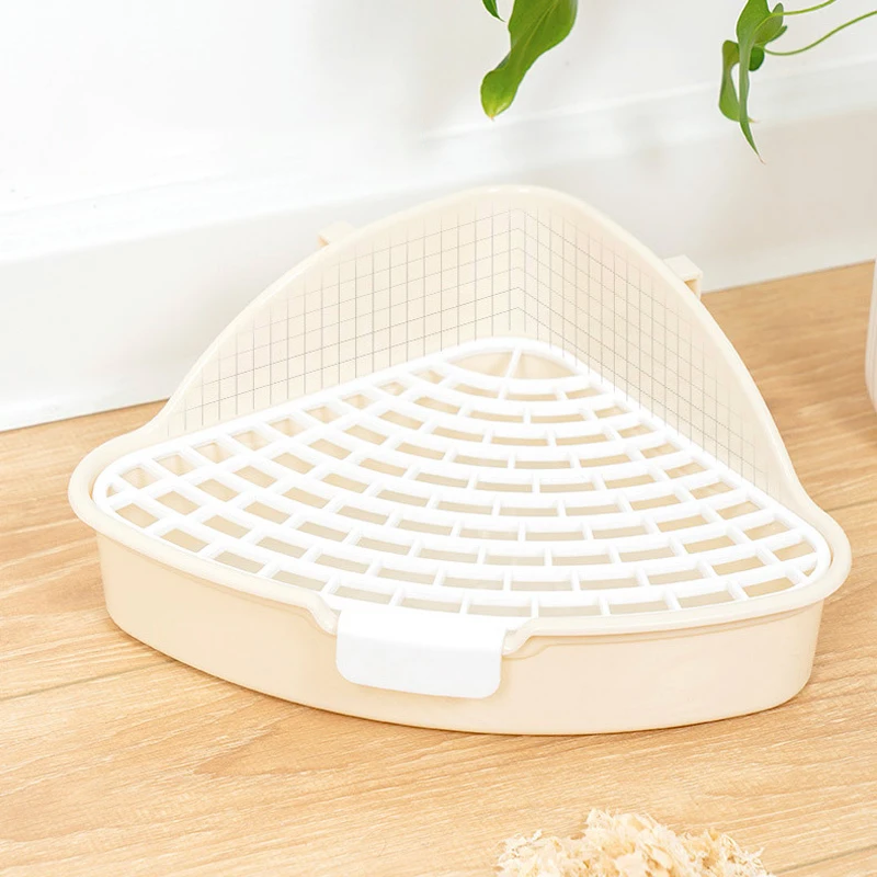 Rabbit Litter Pan Animal Potty Trainer Bunnies Corner Toilet Box for Ferret Hamster Dragon Cat Guinea Pig Dutch Pig Supplies 6