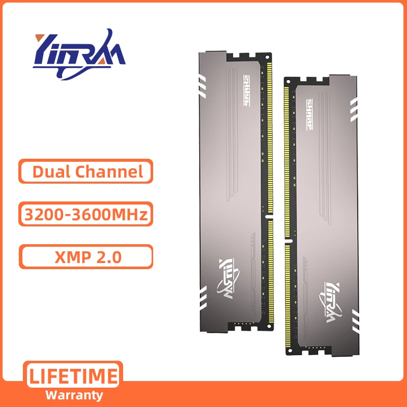 YINRAM DDR4 RAM Memory 3200MHz 3600MHz 8GBx2 16GBx2 Memoria Dual