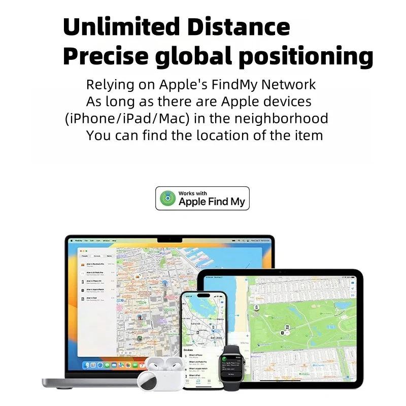 Xiaomi Bluetooth Locator IP65 Waterproof Works With Apple Find My (iOS Only) Smart Tag Tracker Item Locator For Bags Luggage
