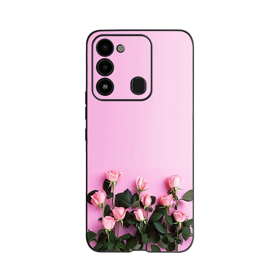 mobile pouch For Tecno Spark Go 2022 Case Fashion Flower Printed Protective Cover For Tecno Spark 8C Phone Case SparkGo KG5 Coque Soft Fundas flip cover with pen Cases & Covers