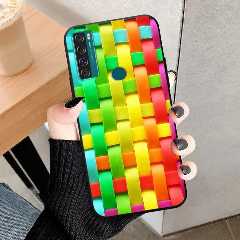 TCL 20 SE Cute Cat Silicone Phone Case - Protective TPU Bumper Cover