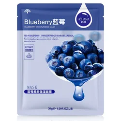 Natural Plant - Infused Moisturizing & Anti - Aging Facial Mask Set - 30 Sheets (Blueberry 30p)