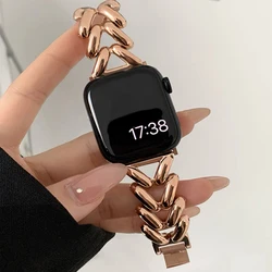 Premium Stainless Steel Luxury Watch Bracelet Band - 38mm 40mm 41mm (Rose gold)