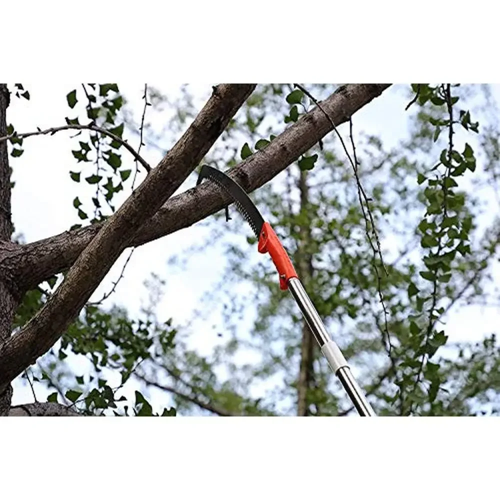 14FT Stainless Steel Pole Saw Tree Trimming Cutter Extension Pruning Blade Manual Yard Garden Patios Trees Oak Palm Fronds Pines 6