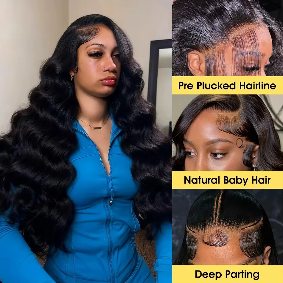 40 Inch Transparent Body Wave Lace Front Wig Brazilian 13x6 Hd Lace Frontal Wigs 13x4 Pre Plucked Lace Human Hair Wig For Women 3