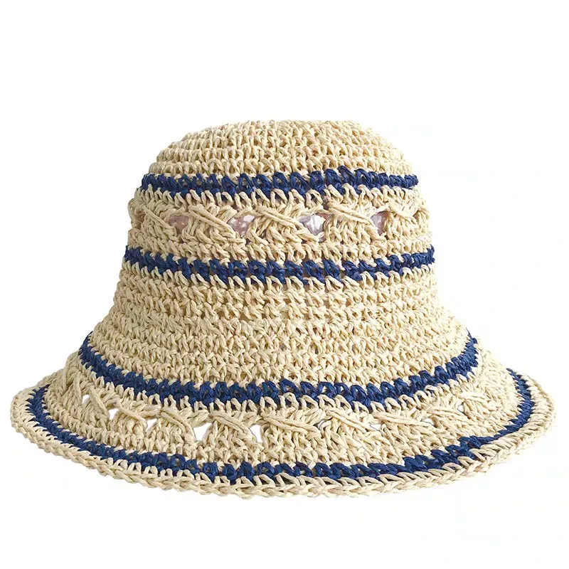 Sommerhut Damen Stroh Sonnenhut Klappbarer Sonnenhut Koreanischer Stil Sonnenschutz Strandaccessoires Sonnenhut Eimerhut Mädchen Yng자 – Detail 3