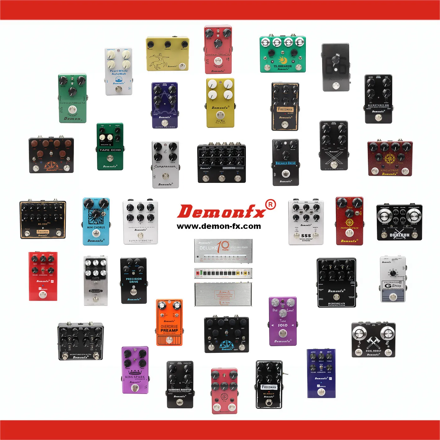 Demonfx High quality Guitar Effect Pedal Wah Distortion Overdrive Delay ...