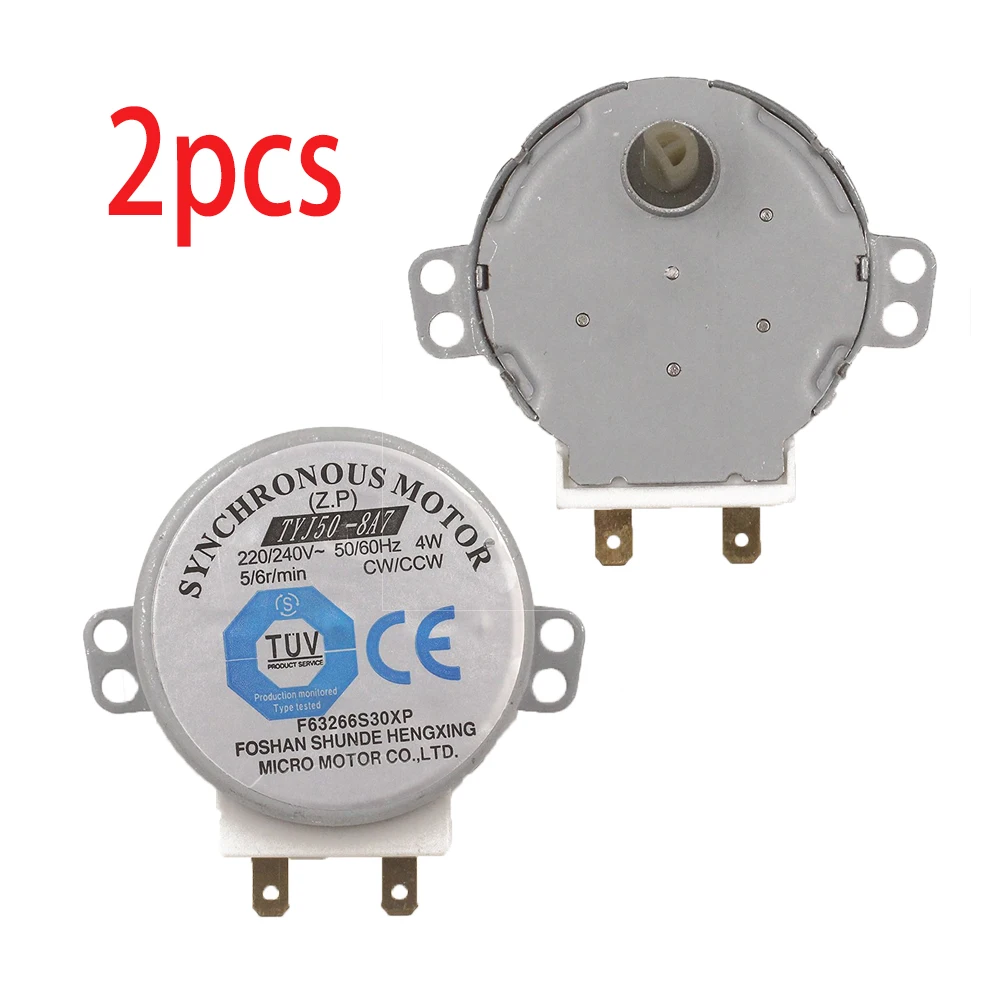 2pcs/lot AC 220-240V 4W 6RPM 48mm Micro Synchronous Motor for Warm Air Blower 50/60Hz CW/CCW TYJ50-8A7 microwave oven tray motor microwave oven spare parts
