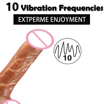 Realistic Electric Dildo Vibrator For Women 10 Speeds Thrusting Swing Silicone Suction Cup Big Dildo G Point Sex Toys For Adults 5