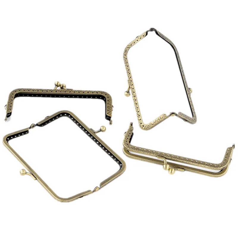 30 Stück bronzefarbener Rahmen, Kussverschluss, Schlossmuster, Griff für Handtasche, Tasche, DIY-Zubehör, 12,5 x 6,6 cm