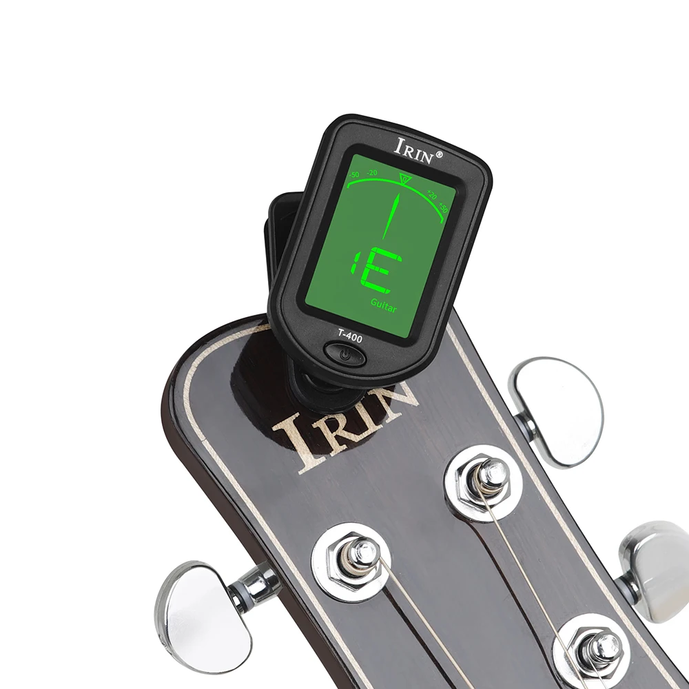 IRIN T-400 Guitar Tuner Digital Clip-On Tone Tuner para Ukulele Elétrico Violino Baixo Universal 360 Graus Rotatable Sensível