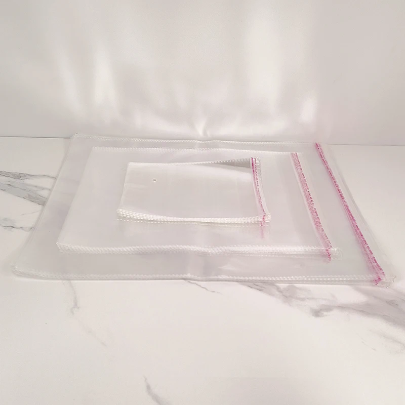 투명 투명 플라스틱 자체 접착 가방, 식료품 액세서리 보관