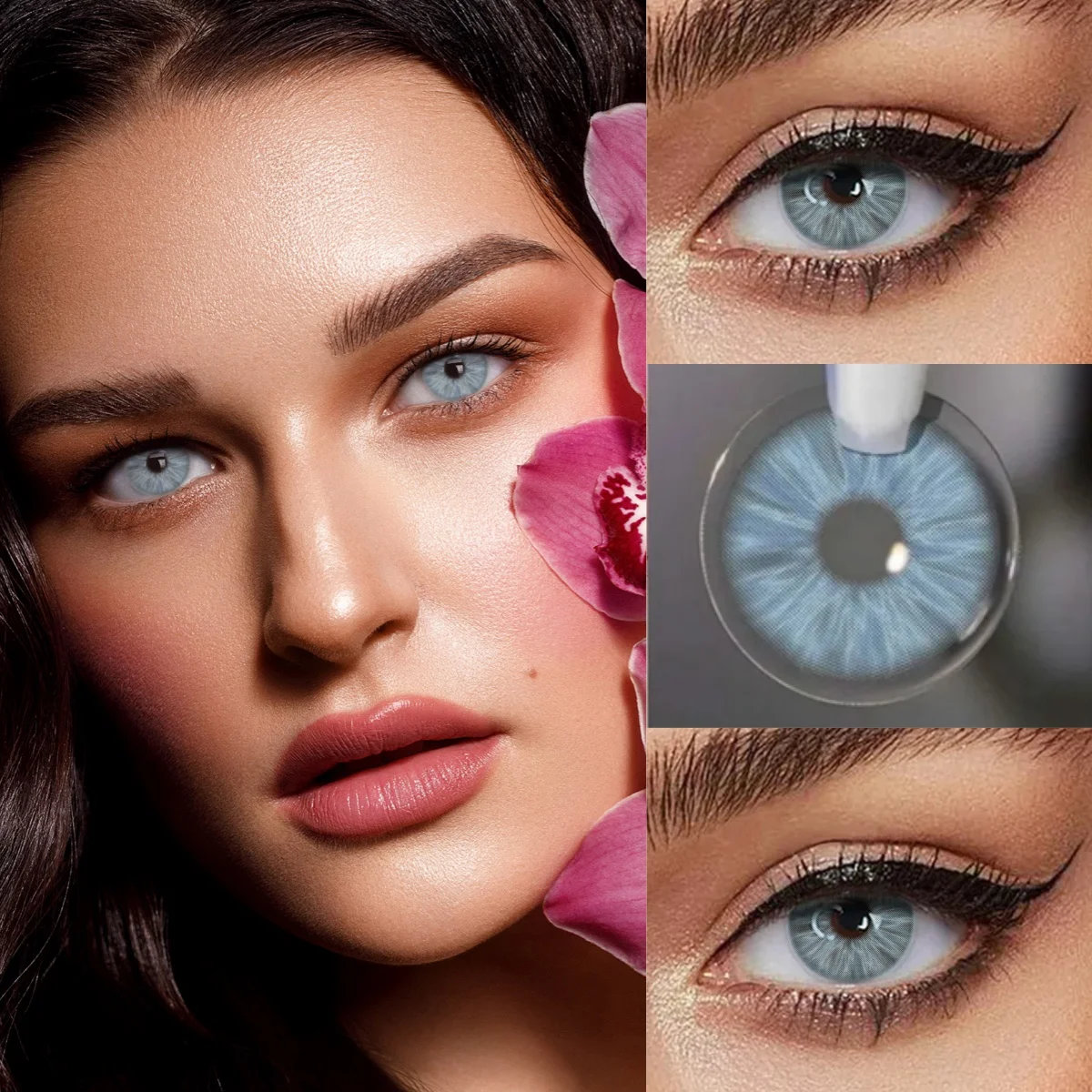 VisuaShow Metcolor Grey Soft Contact Lenses - Enhancing Daily Eye Beauty
