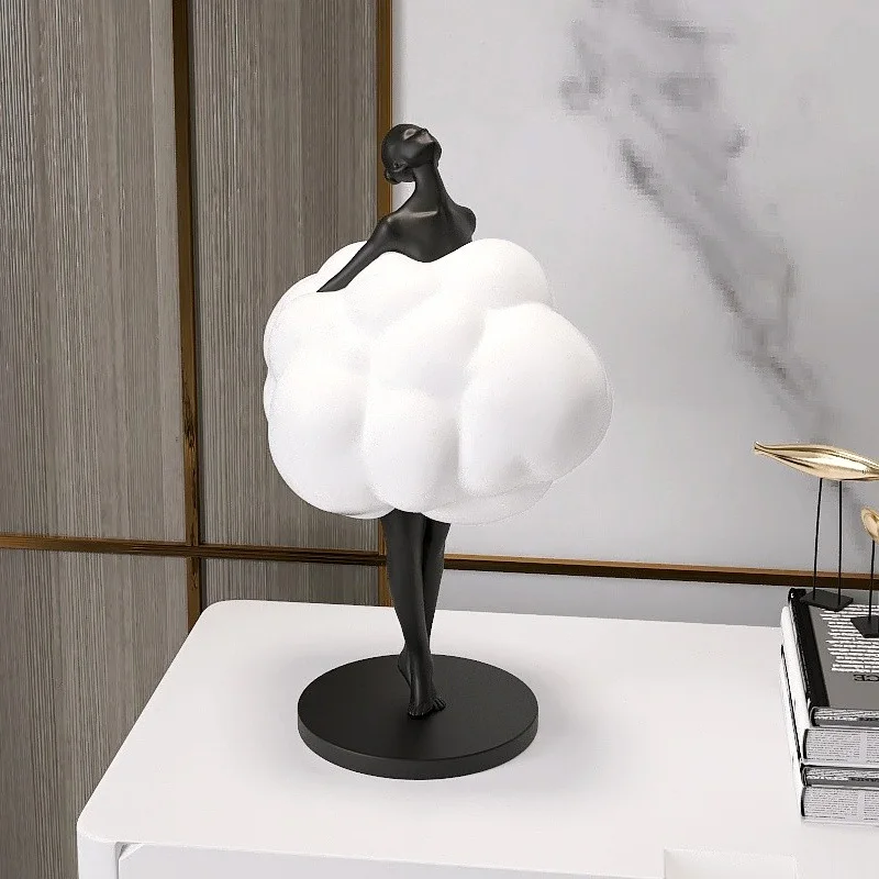 

Modern creative decoration dancing cloud girl living room TV cabinet next to large floor art decoration housewarming gift