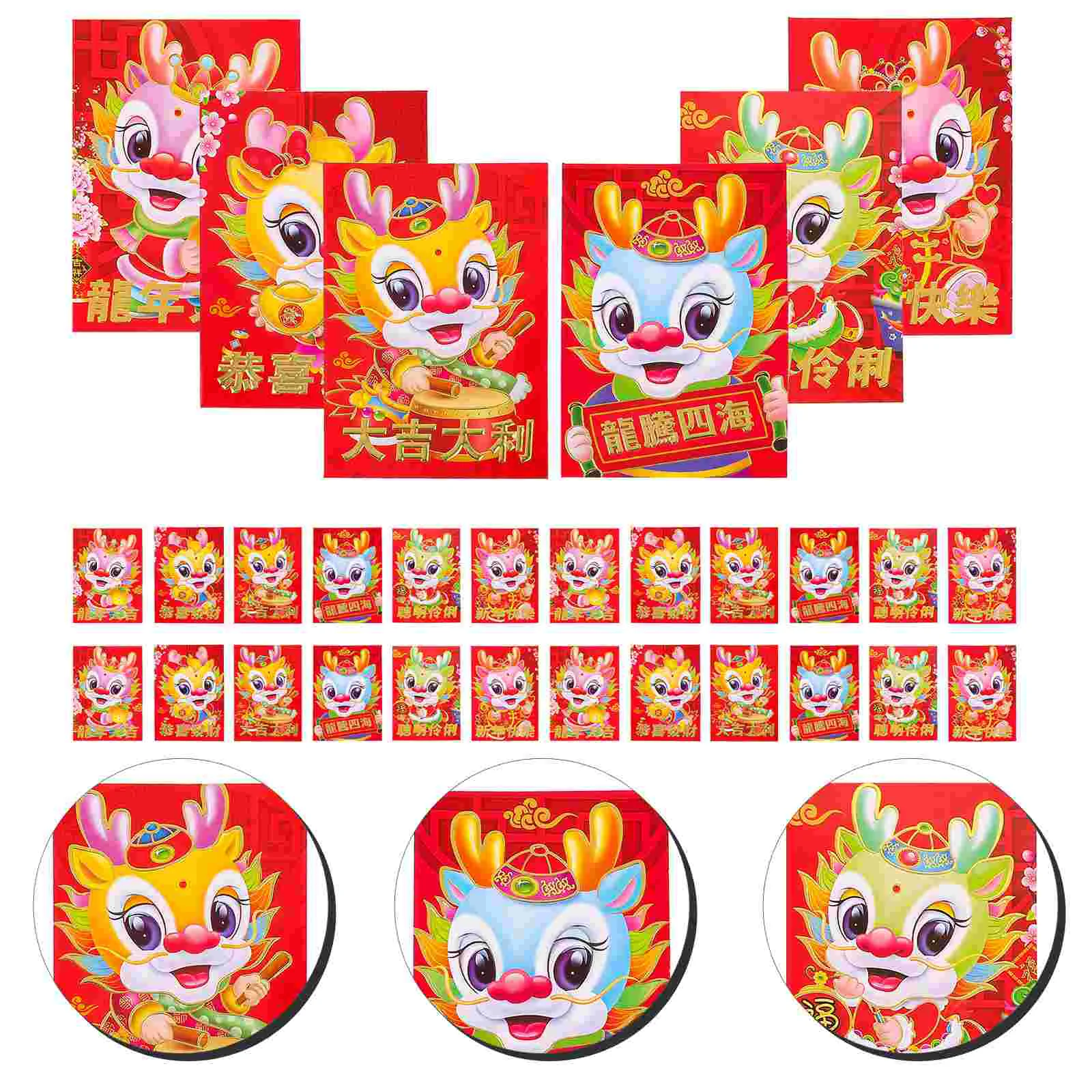 

Chinese Hongbao Red Packet Envelope Year Of The Dragon Money Holder Spring Festival Marriage Birthday Supplies Mixed Style