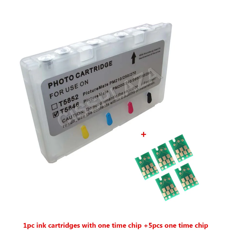 Refillable ink cartridge compatible for Epson PictureMate 200 pm240 pm260 pm280 pm290 with one time chip,printer supplies,ink cartridge,inkjet ink cartridge