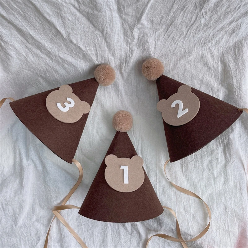 Kids Birthday Hat 1st 2nd 3rd Year Old 100 Days Baby Anniversary Cap Headband Decor