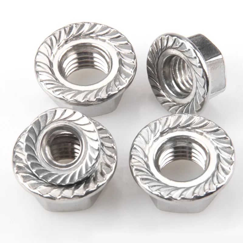 Dadi Esagonali A Flangia In Acciaio Inox, DIN6923 1/4 5/16 3/8